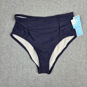 NWT Draper James Medium Navy Blue Womens Swim Bikini Bottom